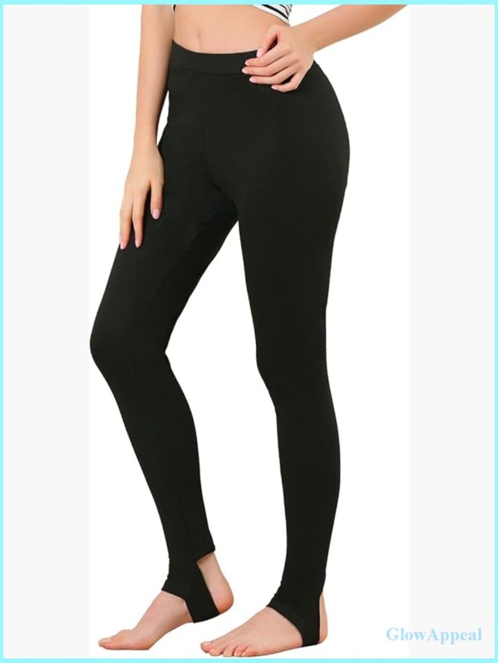 Cotton Leggings Elastic Waistband Gym Yoga Stirrup Tights
